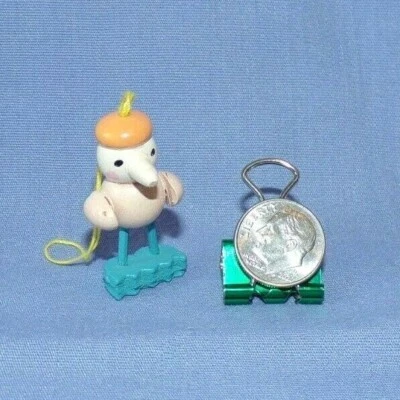 Wood Wooden Dollhouse Miniature Bird Figurine Statue Easter Ornament 1.5" Pink - Image 1 of 2