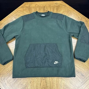 NIKE Men’s Dark Green Fleece Crewneck Sweatshirt Pullover Size Medium - Picture 1 of 13