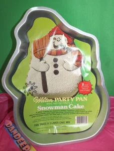 Molde de aluminio para pasteles Wilton vintage muñeco de nieve 1980 502-1646 bandeja para hornear fiesta vacaciones - Imagen 1 de 6