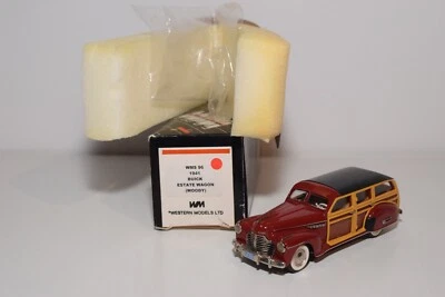 A51 1:43 WESTERN MODELS WMS 96 BUICK STATION WAGON 1941 WOODY MAROON MIB - Immagine 1 di 4