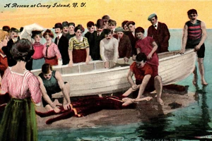 Postal Life Boat Coney Island Queens Nueva York - Imagen 1 de 3