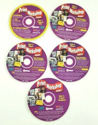 Print Workshop 2005 5 CD Set ~ Print Art Creations by Valusoft  - Image 1 of 4