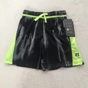 Russell Boys ElasticWaist Black Sports Cool Printed Shorts Size S (6-7)Waist 22" - Picture 1 of 12