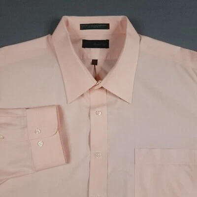 Camisa de manga larga naranja con botones Marshall Fields para hombre 18,5-34/35 sin planchar Foto 1 de 4