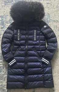 Moncler Size 0 Down Coat Navy Winter Parka Jacket Luxury Outerwear - Picture 1 of 11
