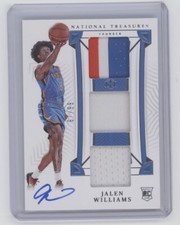 JALEN WILLIAMS 2022-23 NATIONAL TREASURES ROOKIE TRIPLE JERSEY PATCH AUTO /99 TM