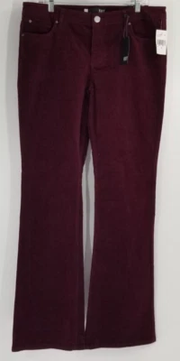 Kut From the Kloth Size 14 Karen Baby Bootcut Corduroy Pants Jeans Wine New - Image 1 of 4