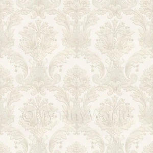 Paquet De 5 Maison de Poupées Crème Damassé Style Papier Peint Feuilles - Photo 1/4