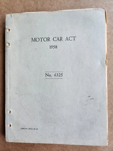 MOTOR CAR ACT 1958 No 6325 Reimpreso 5 de febrero de 1975 Un ACTO para consolidar la ley - Imagen 1 de 9