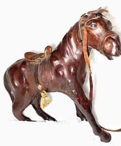 Byers Choice ~ Handgefertigtes braunes Leder Pferd zeigt Zunge 12 Zoll Vintage ~ RAR! - Bild 1 von 8