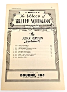 Vintage Sheet Music 1956 'Elijah Rock' Voices of Walter Schumann Spiritual - Picture 1 of 3