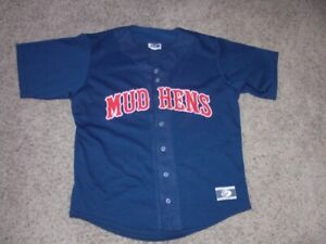 Vintage TOLEDO MUD HENS sewn button front Baseball Jersey men's Medium made USA