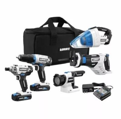 20-Volt  Hart Cordless 5-Tool Combo Kit  - Image 1 of 4