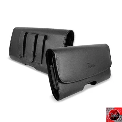 Extra Large Size Leather Pouch Case w/Belt Clip Holster For LG X POWER 2 / LV7 - Image 1 of 4