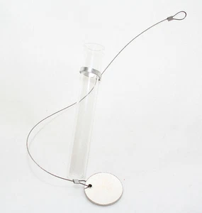 FIALA IN VETRO CON CAVO IN METALLO CON PESO PER FIORI FRESCHI A SOSPENSIONE - Imagen 1 de 1