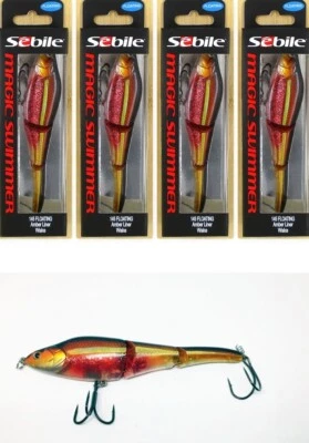 (4) Isca flutuante Sebile Magic Swimmer 145 5 3/4 forro âmbar 1 oz nova em folha - Imagem 1 de 4