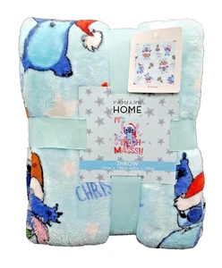Disney Stitch Xmas Throw Blanket Kids Fleece Cosy Soft 120x150cm Gift - Picture 1 of 4