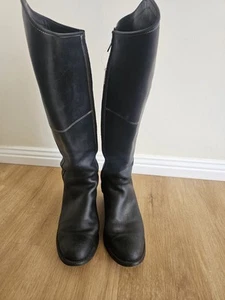 PENELOPE CHILVERS Black Long Boots YKK Knee Length Leather Size Au 9 - Bild 1 von 15