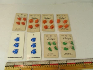 De colección Niños Cardado 30 Botones Azul Helicóptero Verde Perro Naranja Ratón Pez - Imagen 1 de 11