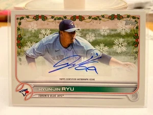 2022 Topps Holiday - Hyun Jin Ryu - Auto /199 - Blue Jays SP - Picture 1 of 2