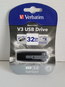 Verbatim #49173 Store n' Go V3 USB Drive32 GB Super Speed 3.0 Brand New - Picture 1 of 4