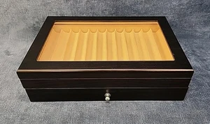Stiftvitrine 23 Fächer doppellagig Glasplatte Filzfutter Sammelbox u-10I - Bild 1 von 4