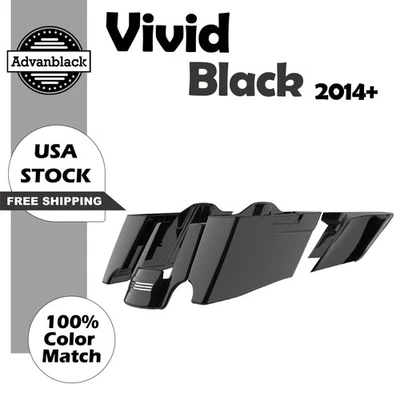 Яркие черные сужающиеся растянутые удлиненные седельные сумки CVO подходят для 2014+ Harley - Изображение 1 из 4