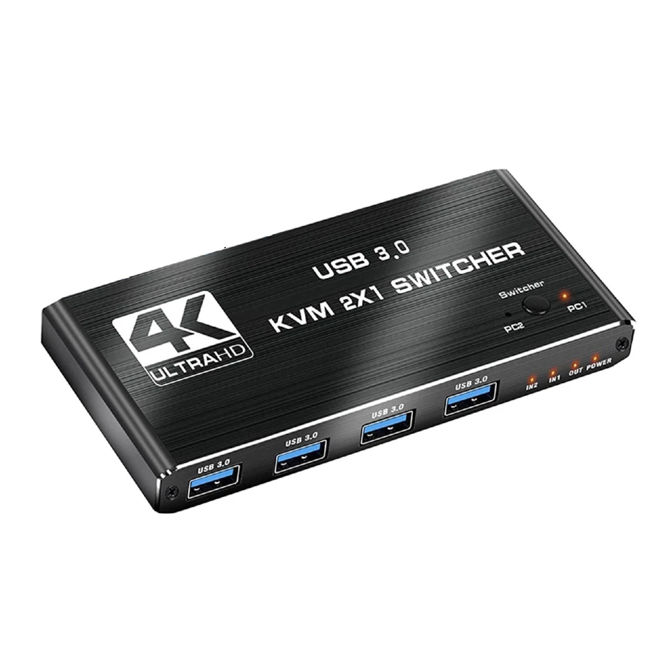 2 in 1 Out 4K Dual Monitor HDMI 2.0 KVM USB Switch USB 3.0 KVM Switch - Image 1 of 4