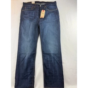 Jeans Levi's 514 gamba dritta regular fit denim lavaggio scuro 35x30 - Foto 1 di 8