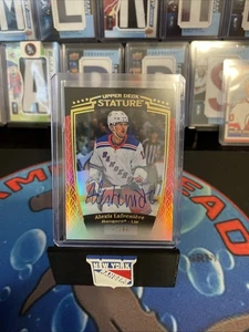 2024-25 Upper Deck Stature Alexis Lafreniere Red Auto 47/99 - Picture 1 of 3