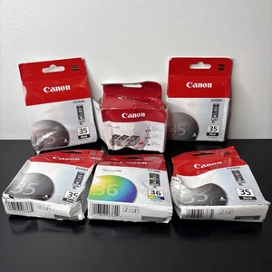 Genuine Canon PGI-35 + CLI-36 - 6 Black & 2 Color Cartridges - Sealed - Picture 1 of 1
