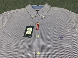 NWT Chaps Stretch Easy Care Purple/White Plaid Shirt Mens Size XL Button Down - Picture 1 of 9