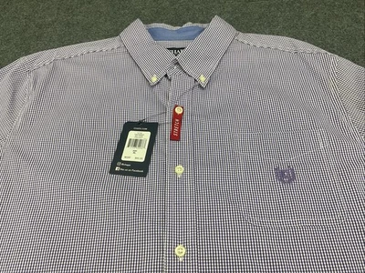 NWT Chaps Stretch Easy Care Purple/White Plaid Shirt Mens Size XL Button Down - Image 1 of 4