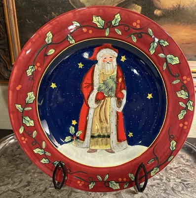 Certificado Internacional/Susan Winget-Plato de Navidad/Cuenco-Viejo Mundo Santa-11,5"" Foto 1 de 4
