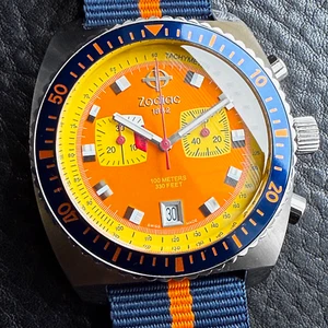 ZODIAC VINTAGE SEA DRAGON ZO2232 CHRONOGRAPH QUARTZ SWISS - Picture 1 of 15