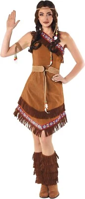 Women`s Indian Native American Costume Ladies Squaw Girl Dress Western Halloween - Image 1 of 4