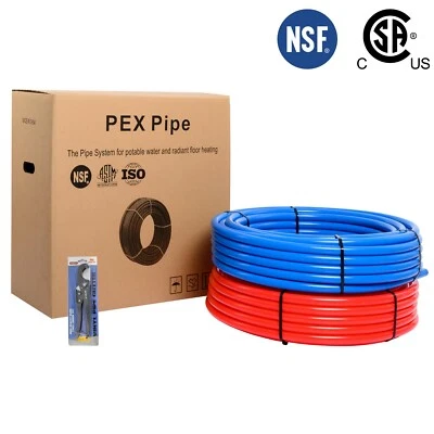 EFIELD 2 Rolls 3/4" Pex Pipe/Tubing 2X300ft (600ft) Red and Blue)NSF
