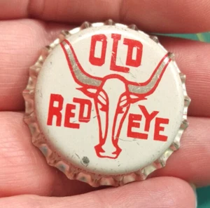 Vintage 1950er mit Kork gefütterte Soda Pop Flaschenkappe alte rote Augen Wurzel Bier unbenutzte Kappe - Bild 1 von 7