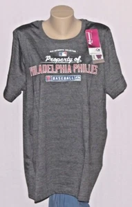 Philadelphia Phillies Womens PLUS SIZE Property Of T-Shirt - MLB Majestic - Picture 1 of 3