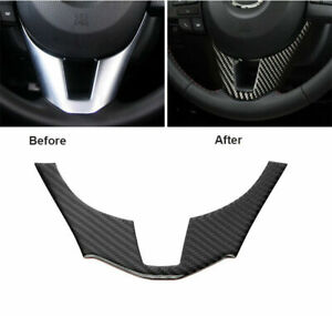 Carbon Fiber Car Interior Steering Wheel Trim Cover For Mazda 3 Axela 2014-2016