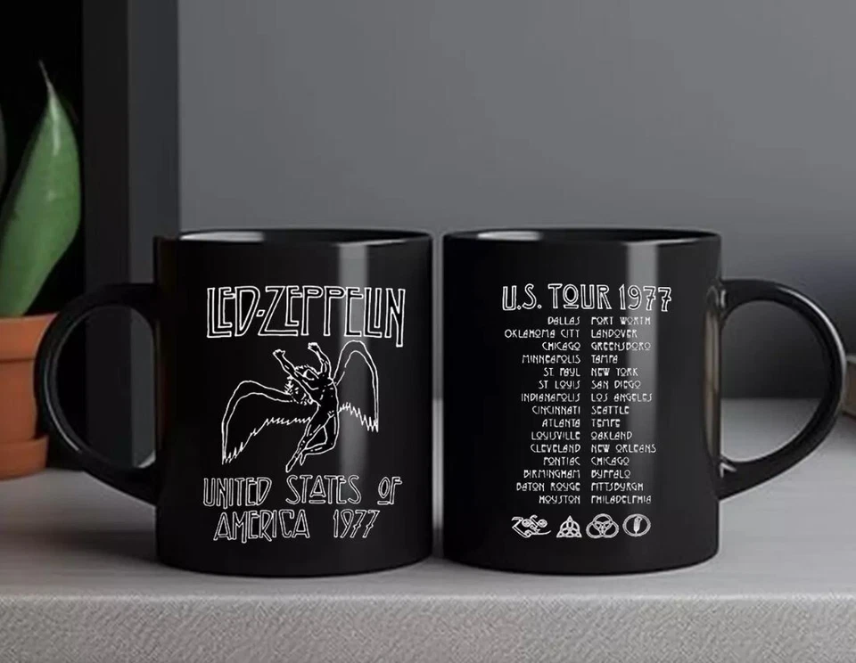 Taza de café vintage Led Zeppelin 1977 American Tour, regalo ventilador Foto 1 de 1