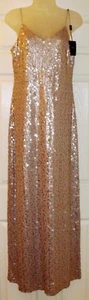 NUEVO CON ETIQUETAS VESTIDO DE NOCHE NEXT DORADO LENTEJUELA TALLA 12 VESTIDO DE FIESTA CRUCERO VERANO BAILE DE GRADUACIÓN - Imagen 1 de 12