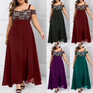 Plus Size Womens Sexy Maxi Dress Evening Cocktail Prom Party Strappy Ball Gown - Picture 1 of 18