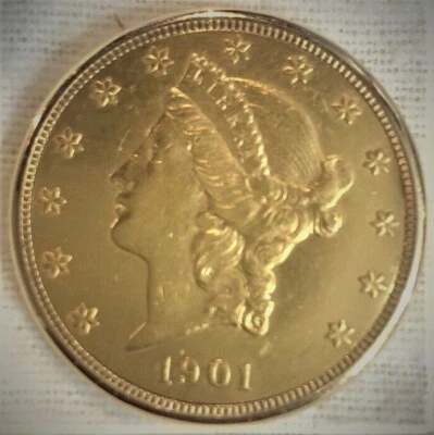 Reloj Bolsillo BUECHE GIROD 22k YG 1901 $20 Moneda Doble Águila RELOJ OCULTO 1960-70 Foto 1 de 4