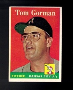 1958 Topps Tom Gorman #235 Kansas City A's Vintage Baseball Card EX / EM