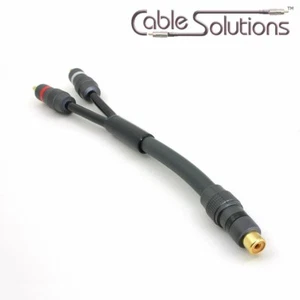Cable Solutions Molded Y-Cable, 1-RCA-Female / 2RCA-Male, YM-1RCAF-2RCAM - Picture 1 of 4