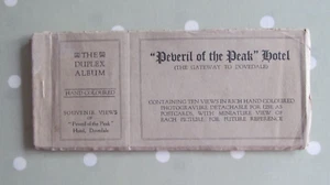 SET OF VINTAGE POSTCARDS PEVERIL OF THE PEAK HOTEL DOVEDALE HAND COLOURED ALBUM - Picture 1 of 8
