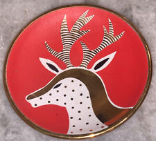 Waylande Gregory Studios Pottery Deer Trinket Dish 4.25” Diameter Rnd By 1.5”T
