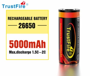 4X Trustfire 26650 Batería 5000mAh 3.7V LI-ION Pilas Recargables Célula para Luz - Imagen 1 de 18