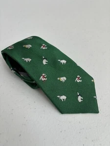 Club Room Boy's 100% Silk Green Polar Bear Zipper Adjustable Necktie - Picture 1 of 8